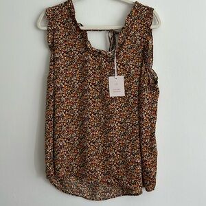 Lauren Conrad Floral Double V Tank XXL